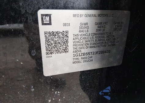 2018 Chevrolet Malibu 1Ls from USA, damaged, VIN 1G1ZB5ST2JF289430